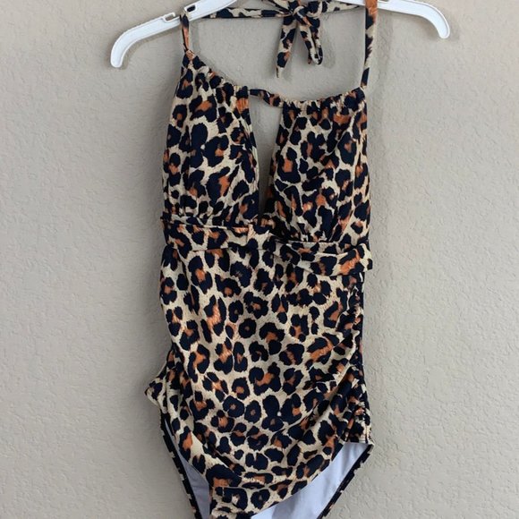 NWOT Cheetah Print Halter/Dual Look Bathing Suit - Picture 4 of 10